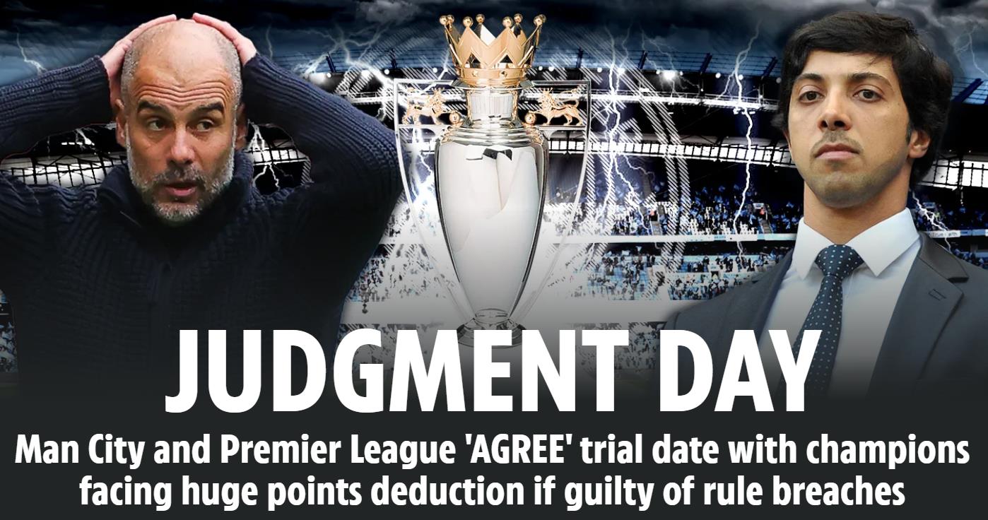 英国媒体报道，曼城和英超官方达成协议，之前对他们的115项违反财务方面指控的最终
