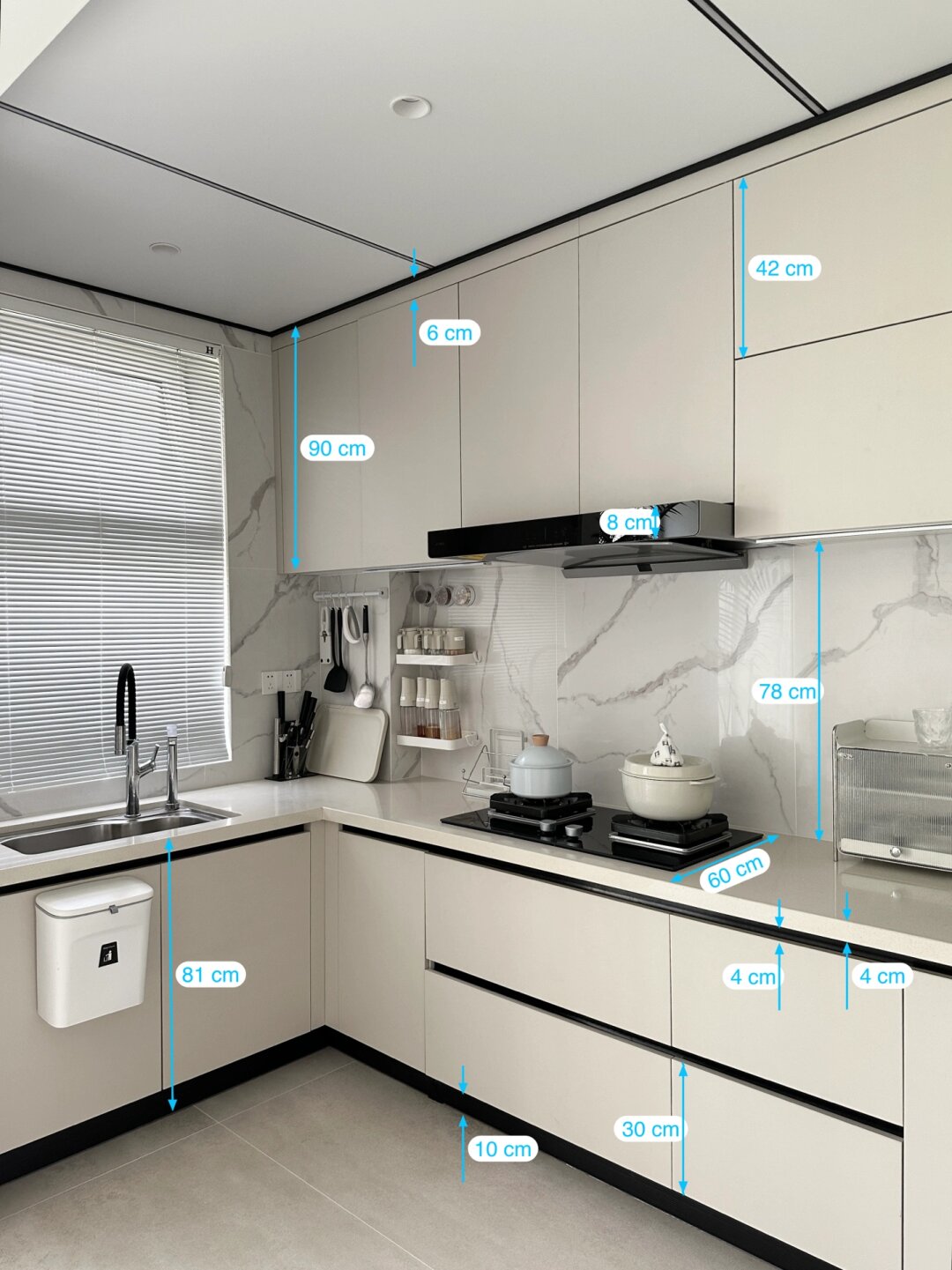 6平方厨房干货分享｜快来抄作业 附尺寸
我的厨房只有6平方  整体划分为五大区域