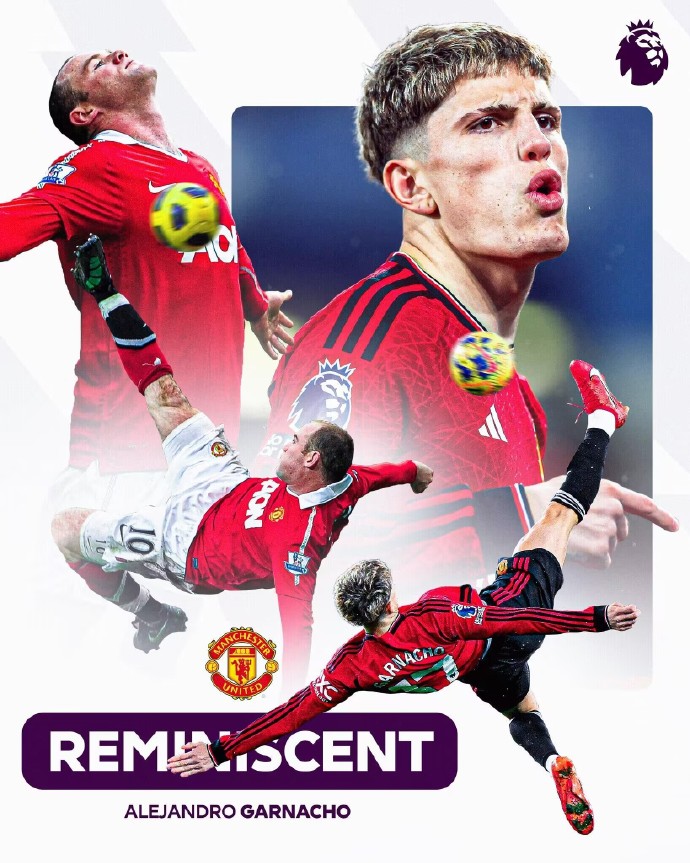 【完美复刻】

加纳乔完美复刻曼联名宿鲁尼的倒挂金钩，帮助球队首开记录！

红魔