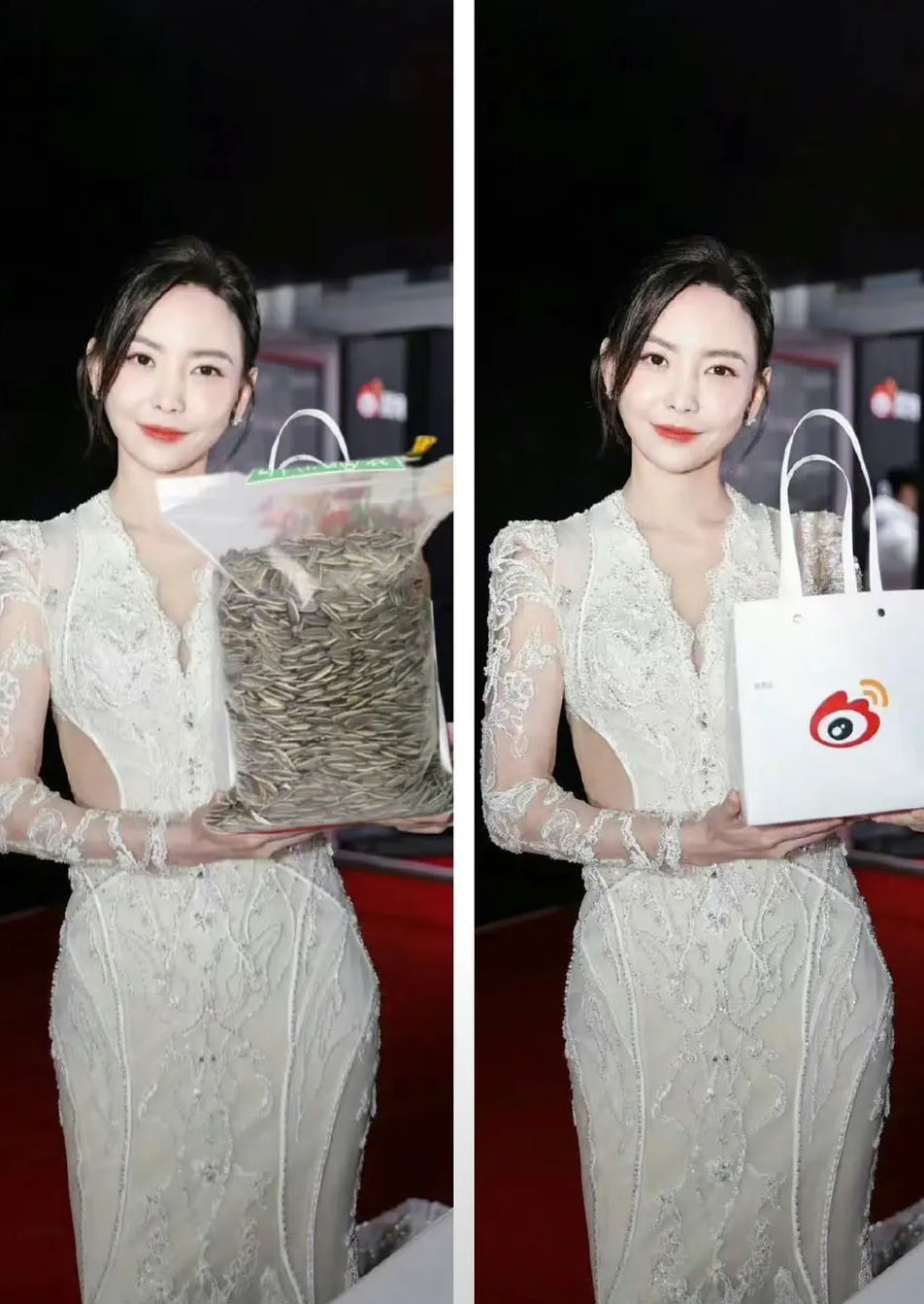 2024年，我拥的第一件明星同款，瓜子。
于文文在微博之夜，抽到这礼物时，只有一