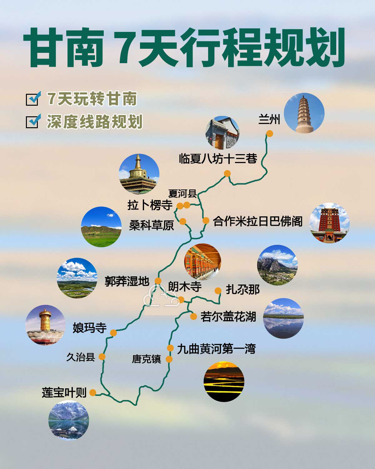 甘南7日环线旅游，甘南自驾游自由行规划