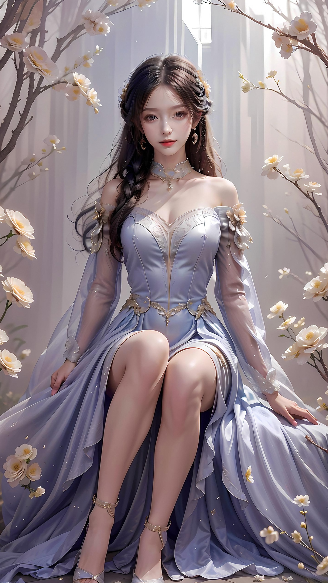 国漫女神｜《遮天》女主姬紫月AI高清手机壁纸：荒古世家姬家的重要子女之一，因被叶