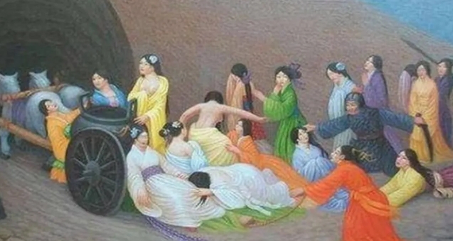 大部分人以为的殉葬，大活人哭天抢地的被推进地宫，随着地宫封闭，里面的人为了活下去