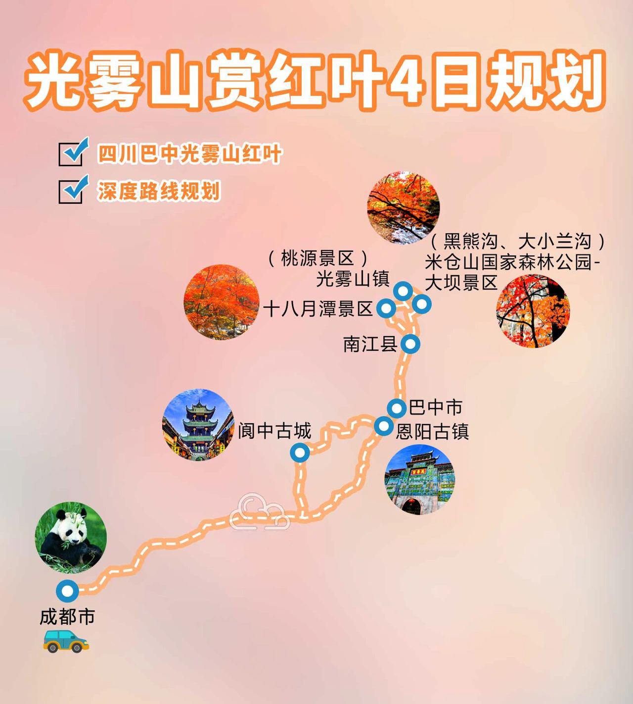 光雾山红叶4日摄影旅游，巴中光雾山红叶