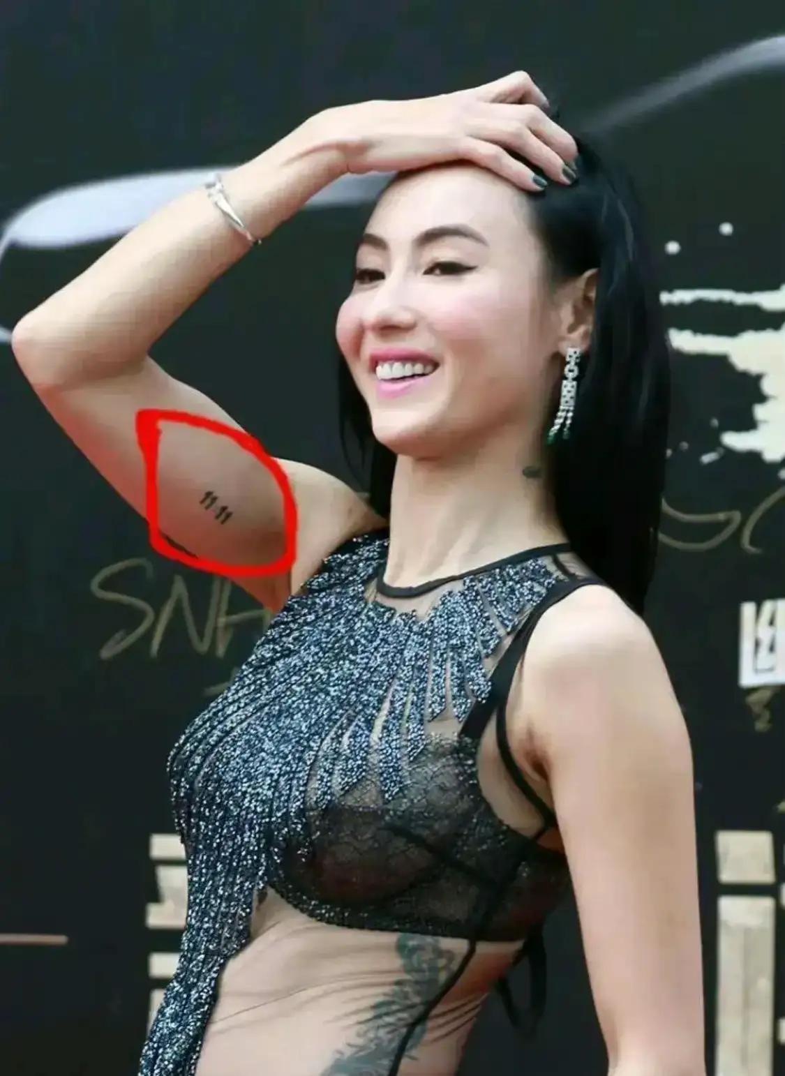 有没有人知道张柏芝手臂这个1111代表了是什么意思？