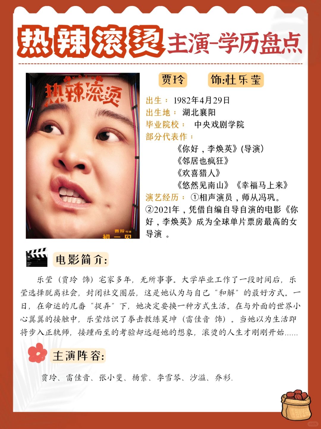 🔥热辣滚烫主演学历盘点｜大年初一上映🌟
🥰虽然在上班，但是激动的心颤抖的手