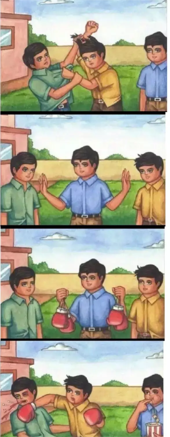 正直的蓝衣少年，想不想某国做派？