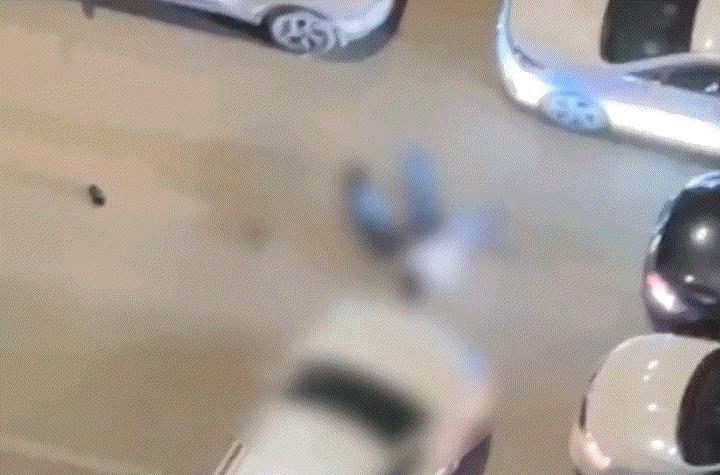 太可怕了！陕西西安一名女子，凌晨四点时在街头被两只烈性犬围攻撕咬。视频可见，女子