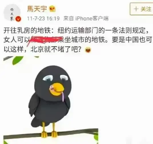 “我袭过杨幂的胸，感觉软软的，反正不小，哈哈哈哈哈哈。”

这段话来源于马天宇的