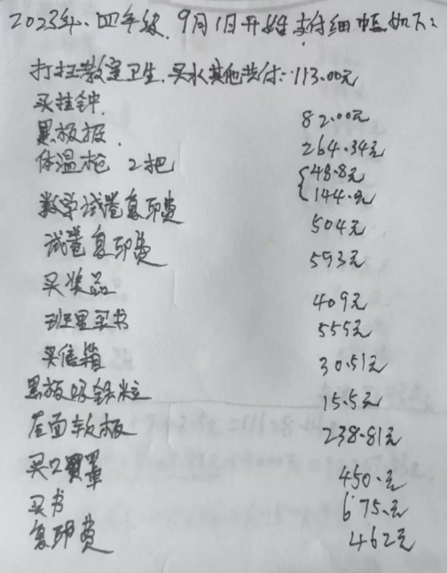 今天在女儿班级群里看到家委会长发的班费消费清单，看的我好气又好笑，感觉现在的家长