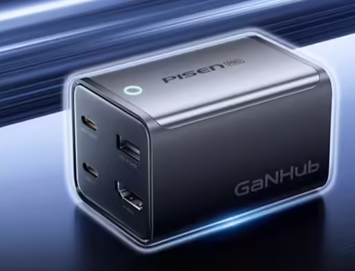 品胜推出 GaNHub 二合一拓展坞 / 充电头：4K 60Hz 视频输出、70