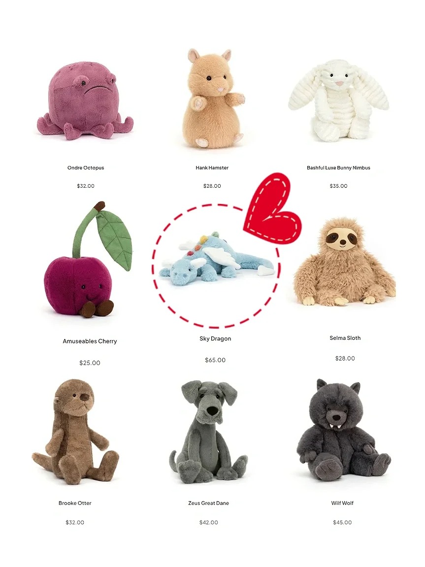 Jellycat六月新品！我要抢天空龙！
第一波上新6月12号，第二波上新6月2