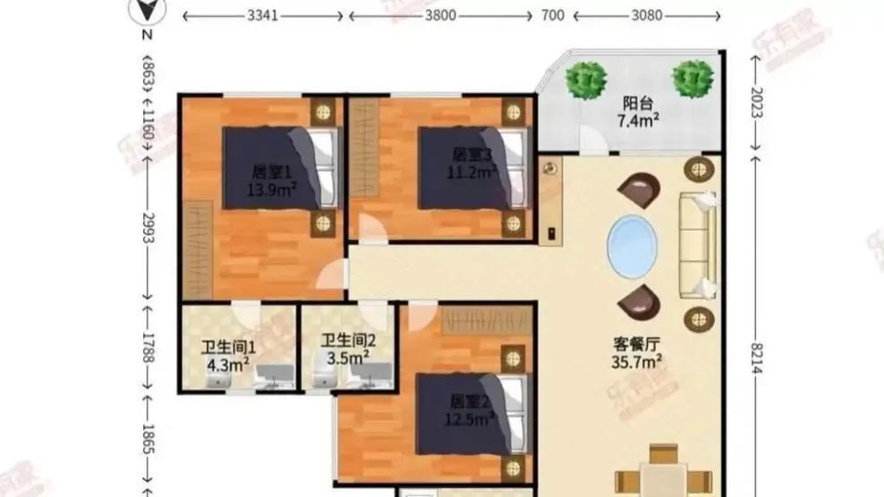 户型风水：此房子有穿堂煞吗？家里怎么难存钱呀？