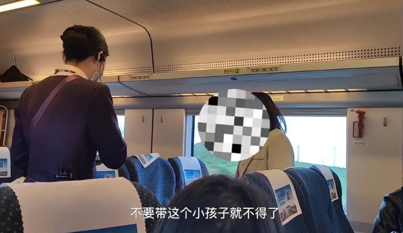 “白嫖还有理了？”一女子带小儿子坐高铁，一中年男子见状想让女子抱着孩子，给自己让