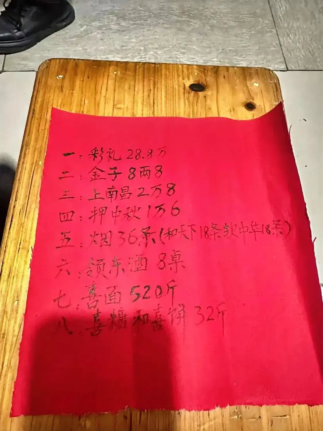 真实的江西彩礼单，看着是不是很害怕