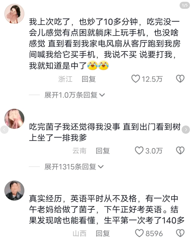 想起上次看到有个人要给家里装修，吃了菌子中毒后看见了非常喜欢的装修风格和颜色。

