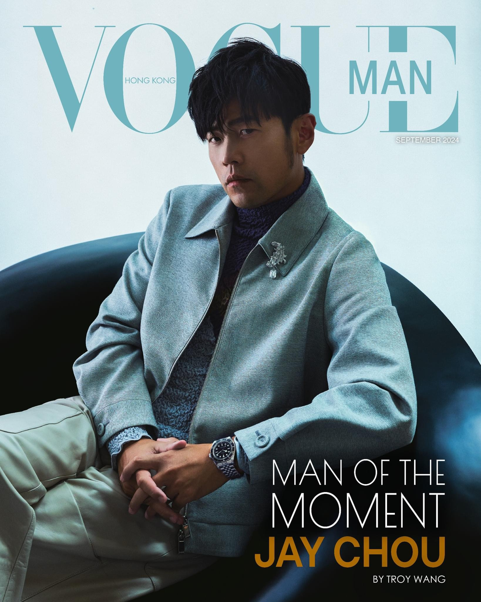 周杰伦登上香港《VOGUE MAN》金九刊封面！
