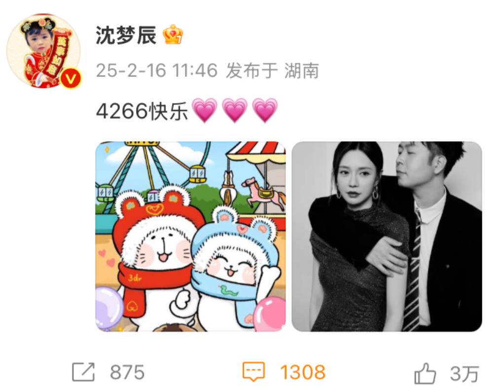 杜海涛沈梦辰，同时发文！

2月17日，杜海涛沈梦辰夫妇冲上热搜，原因是两口子在