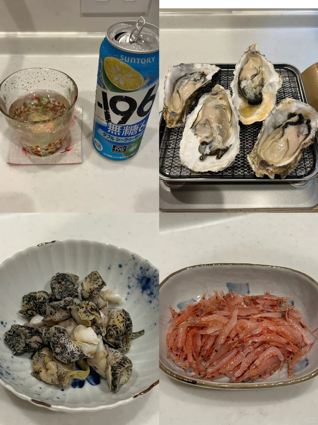 给老公的海鲜下酒小菜，生蚝🦪肉嫩多汁，很鲜美可口，烤好淋点酱油挤一些新鲜的柠檬