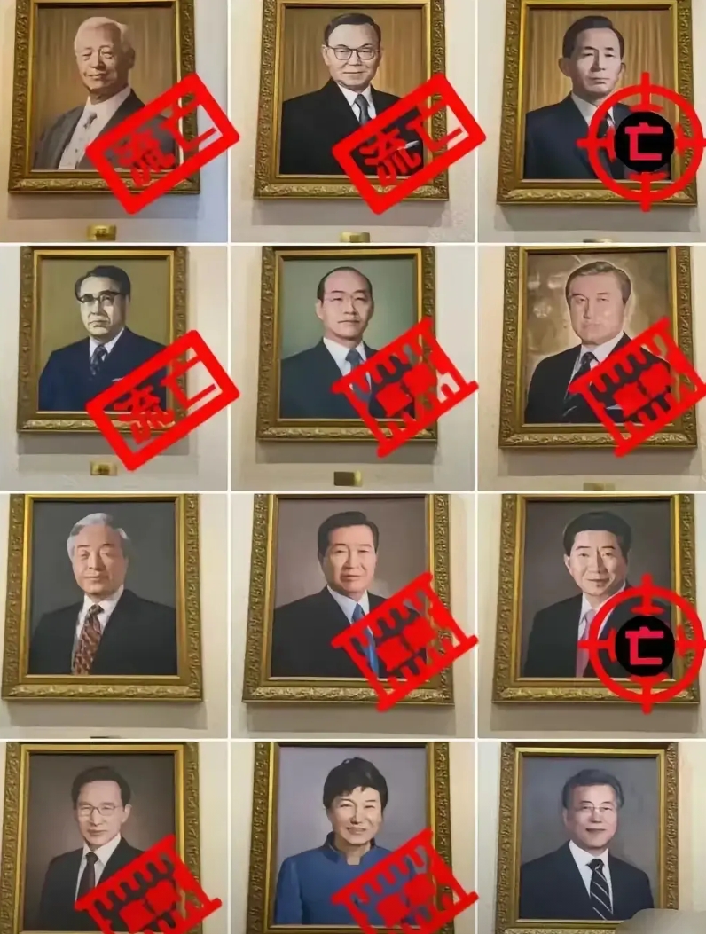 韩国历任总统，现状。

第一任，李承晚，流亡美国。亲美反华。

第二任，尹潽善，
