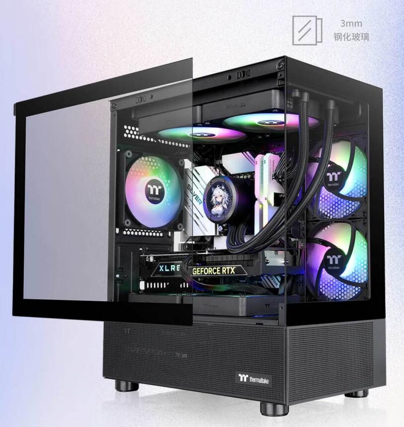 曜越推出钢影 透S240 M-ATX 机箱：延续无立柱 270° 全景透视家族设