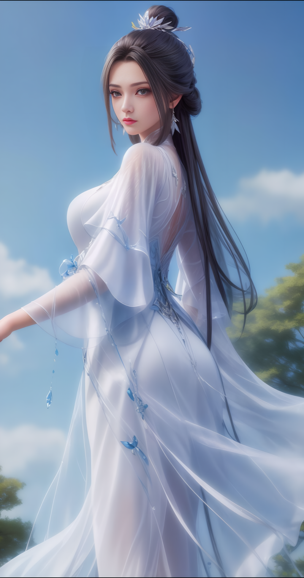 国漫女神｜《诛仙》陆雪琪AI高清手机壁纸：若不是情到深处难自禁，又怎么会柔肠百转