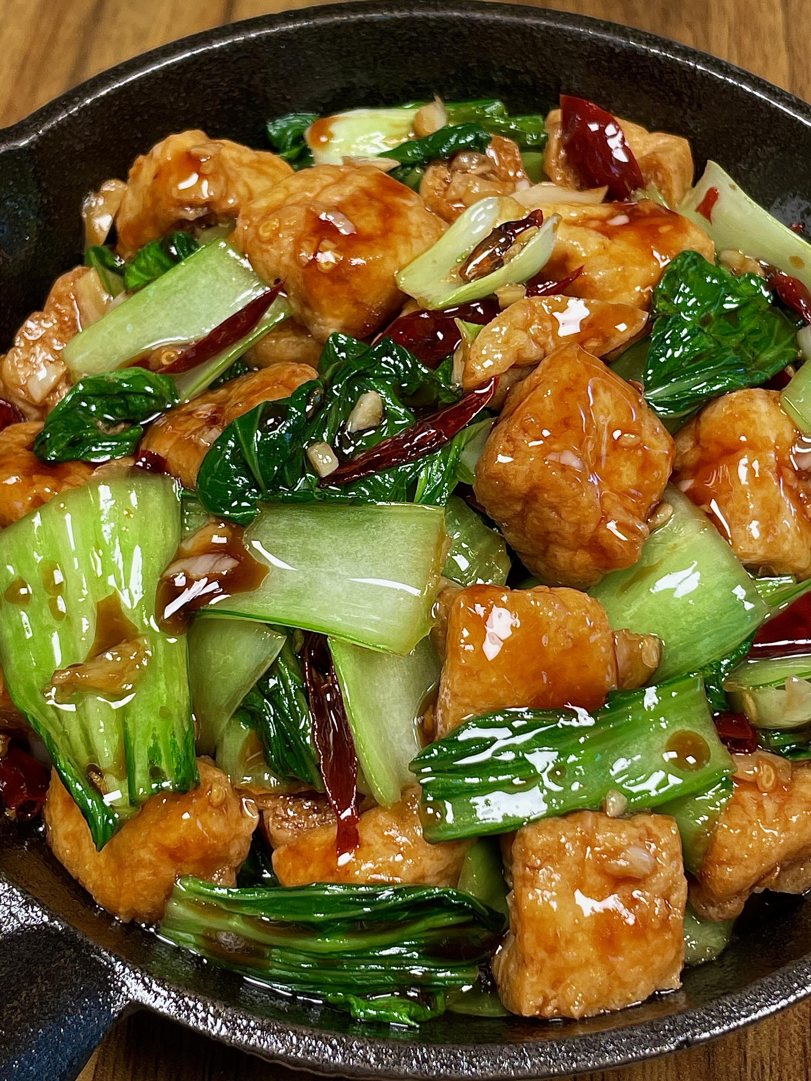 香辣下饭的豆泡炒青菜！这么做真的巨好吃