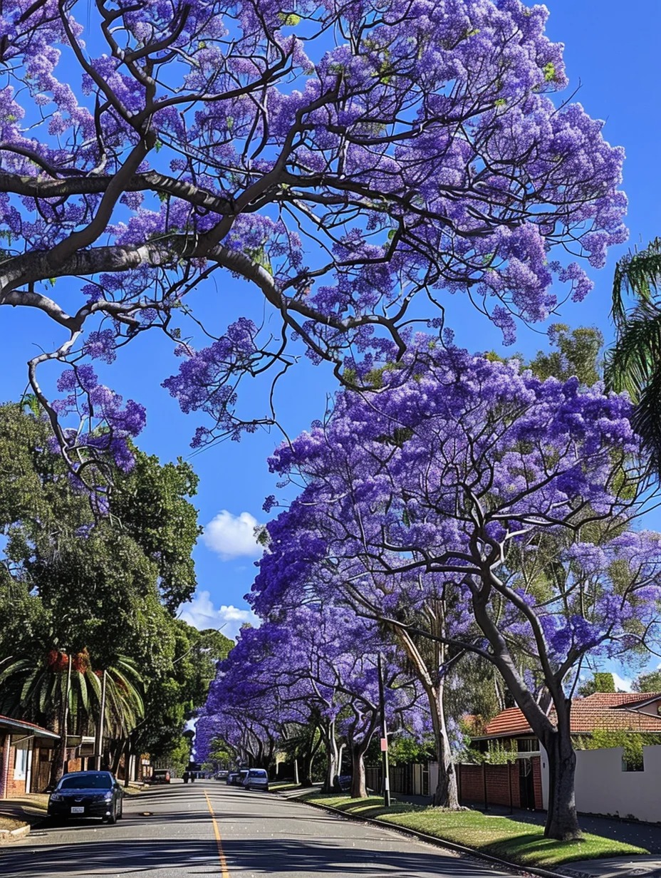 不愧是蓝花楹之城，太美啦！
漫步在满城春色中，仿佛被浪漫的气息环绕着！
感受着比