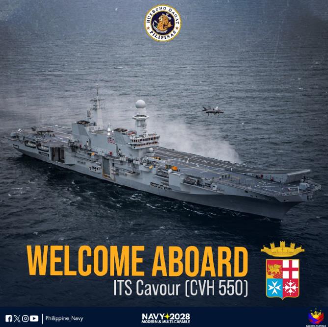 意大利航母抵达菲律宾，不想让中方车企在意大利建厂了？

9月3号，意大利的加富尔