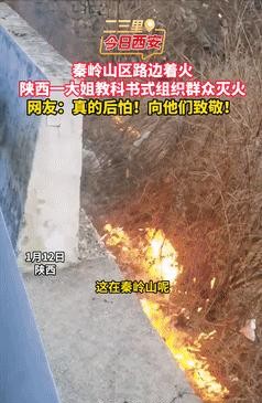 最近在陕西秦岭，一场险些失控的火灾被一位陕西大妈成功化解。事情发生在她经过广货街