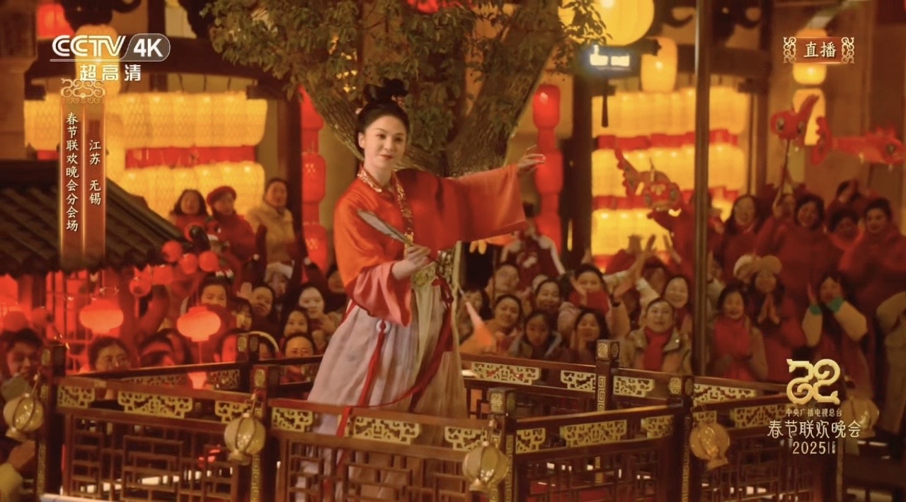 今年春晚《无锡景家国情》这段表演  唐诗逸不愧是第一首席 身段绝了！
