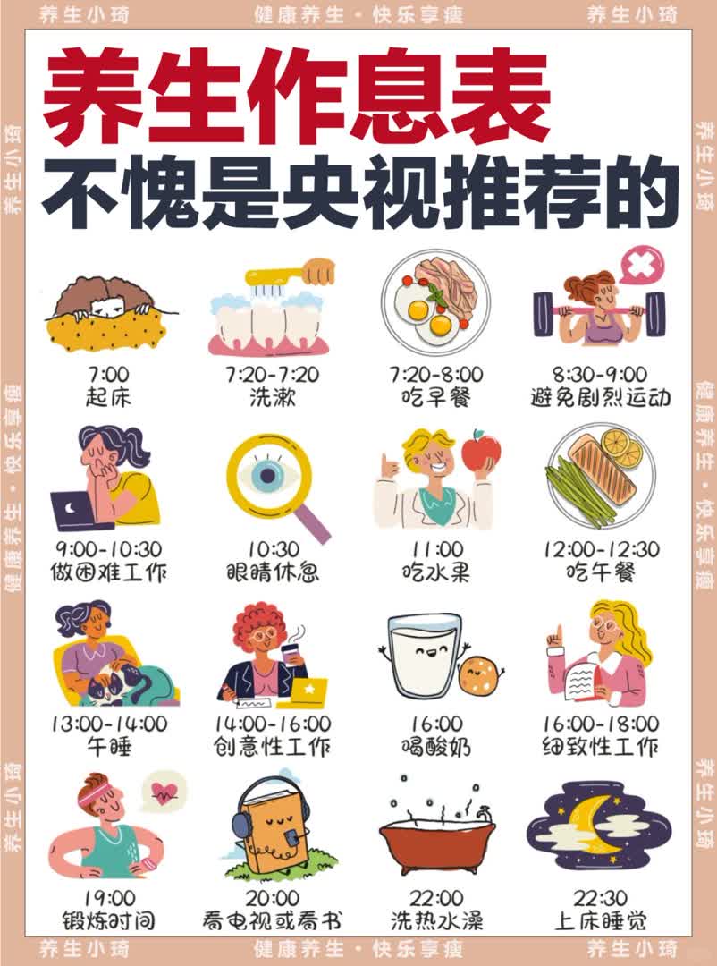 不愧是央视推荐‼️健康作息时间表