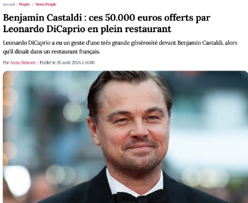 小李子给服务员40万小费