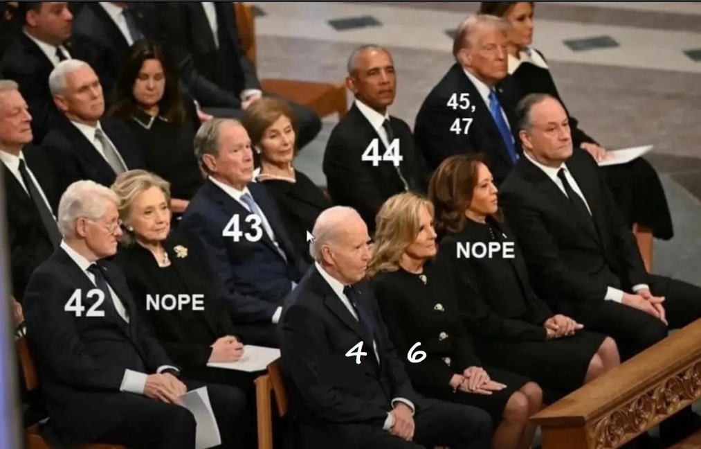 美国现存的几个总统都到场参加了吉米·卡特的葬礼，不知道下次再有总统去世的话，还会