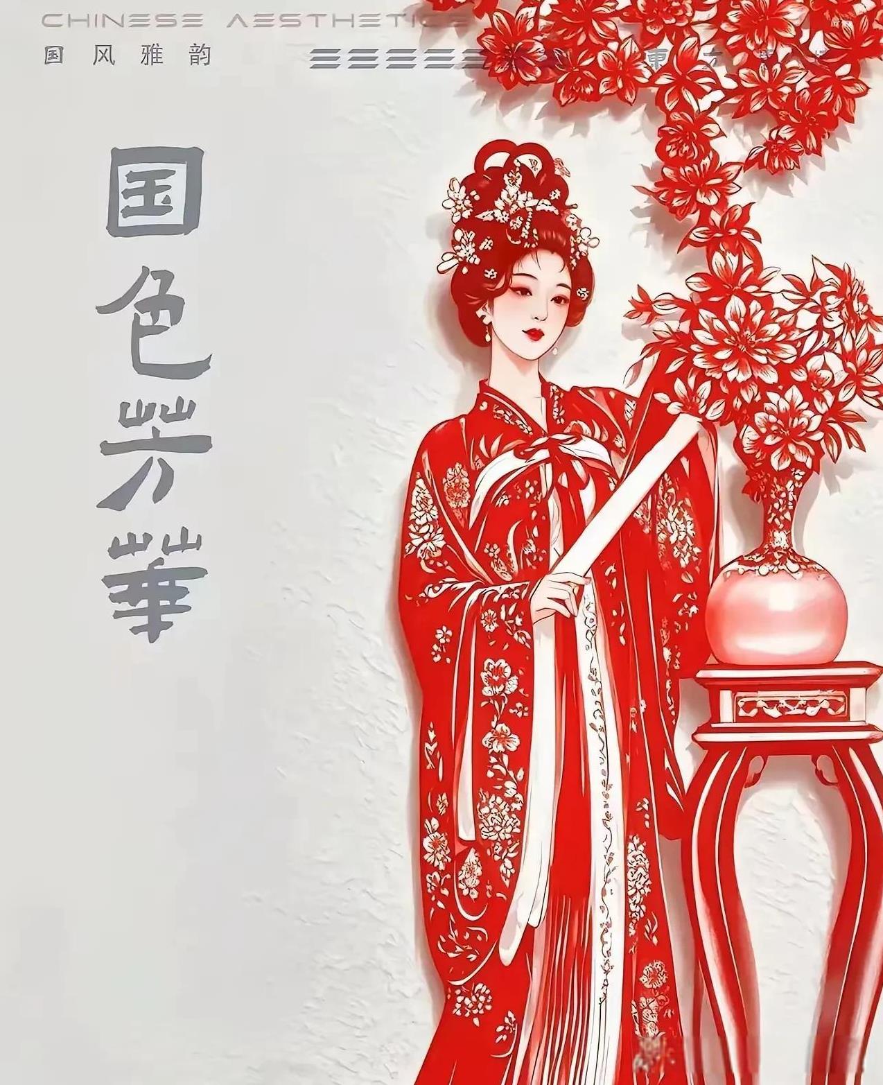这个紫米有点厉害啊！
用红色纸剪出一个何惟芳！
旁边还有一个开满花的花瓶！！
特
