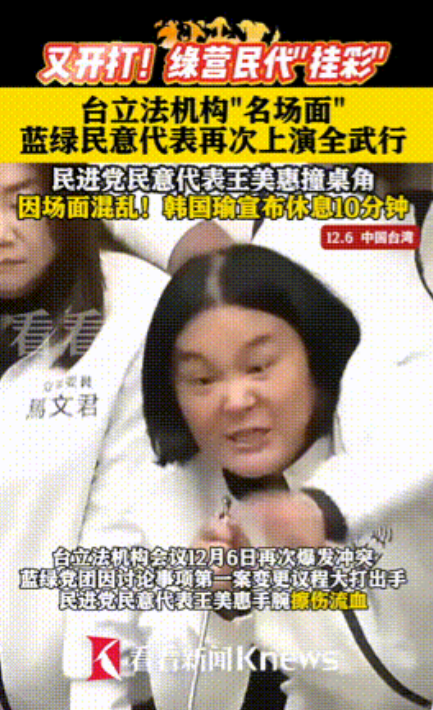 台湾立法机构又打起来了！场面陷入混乱，蓝绿两党民意代表纷纷“挂彩”！
 
12月