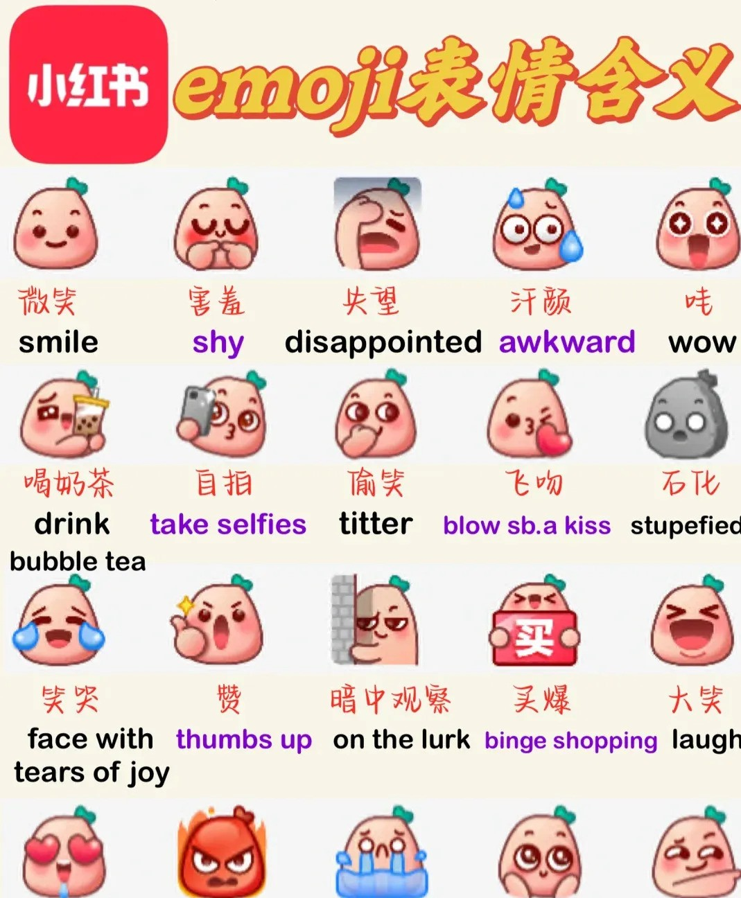 两天不到，老美把小红书的表情包和中国网络语言都翻译成英文了，这速度让人惊叹。