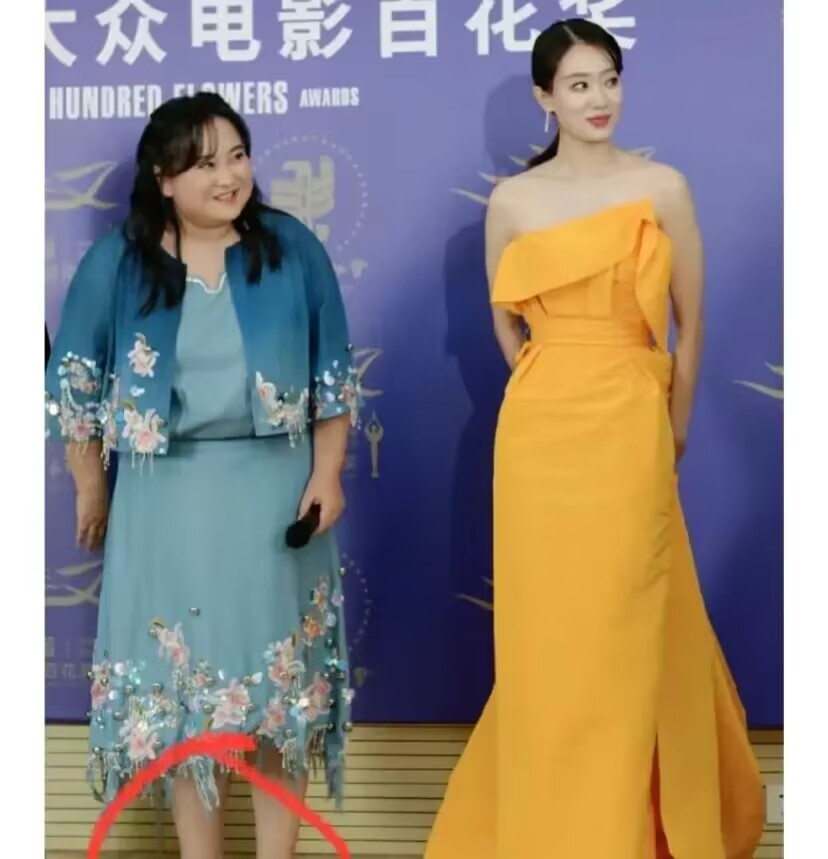 突然发现！！贾玲以前走红毯，穿的不是运动鞋，就是低跟小皮鞋。而别的女明星都是穿着