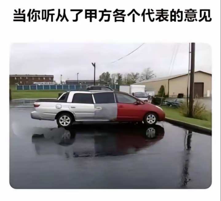当你听从了甲方各个代表的意见时