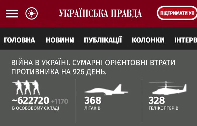 俄乌战争的第926天，
在过去的24小时内，
乌军挣了1170个人头，
累计共挣