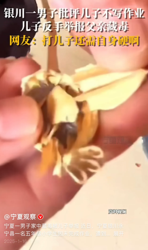 “大义灭亲？”宁夏银川，10岁男孩因未完成作业，遭到父亲严厉的批评教育后，借来手