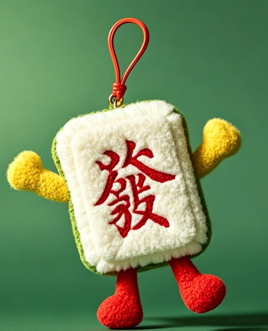 爱打麻将的朋友们注意啦！今天给大家设计了一款超萌的毛绒麻将挂件，不仅可爱至极，还