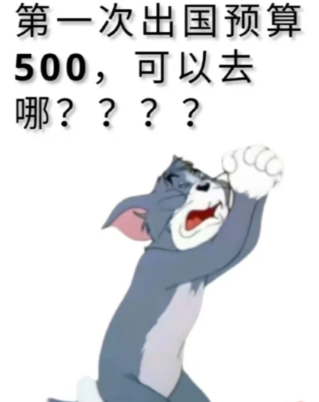 500块可以去哪?

第一次出国旅游，预算只有500去哪里?想要去国外玩一玩。
