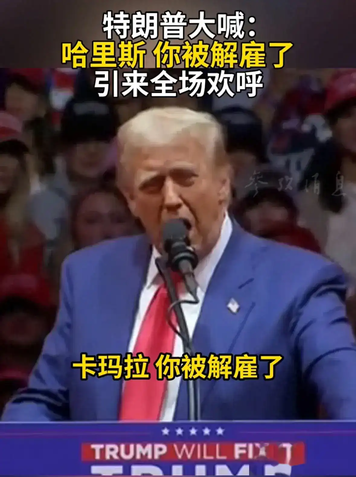特朗普口出惊言“卡玛拉，你不配！”