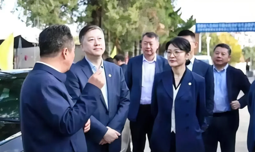 这位女领导，看着好面熟呀！她气质高雅、五官周正、一脸正气，倒背双手，凝神聚力，认