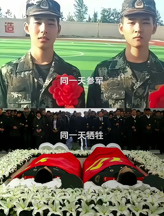 同一天参军，同一天牺牲。