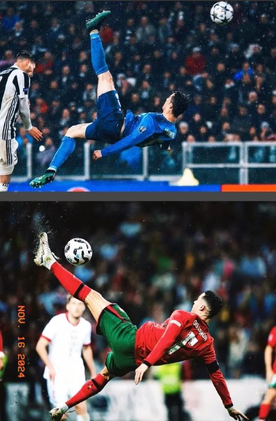 这才是足球的魅力，C罗两次惊世倒钩让梅西羡慕不已！

懂球的都知道，在足球届最精