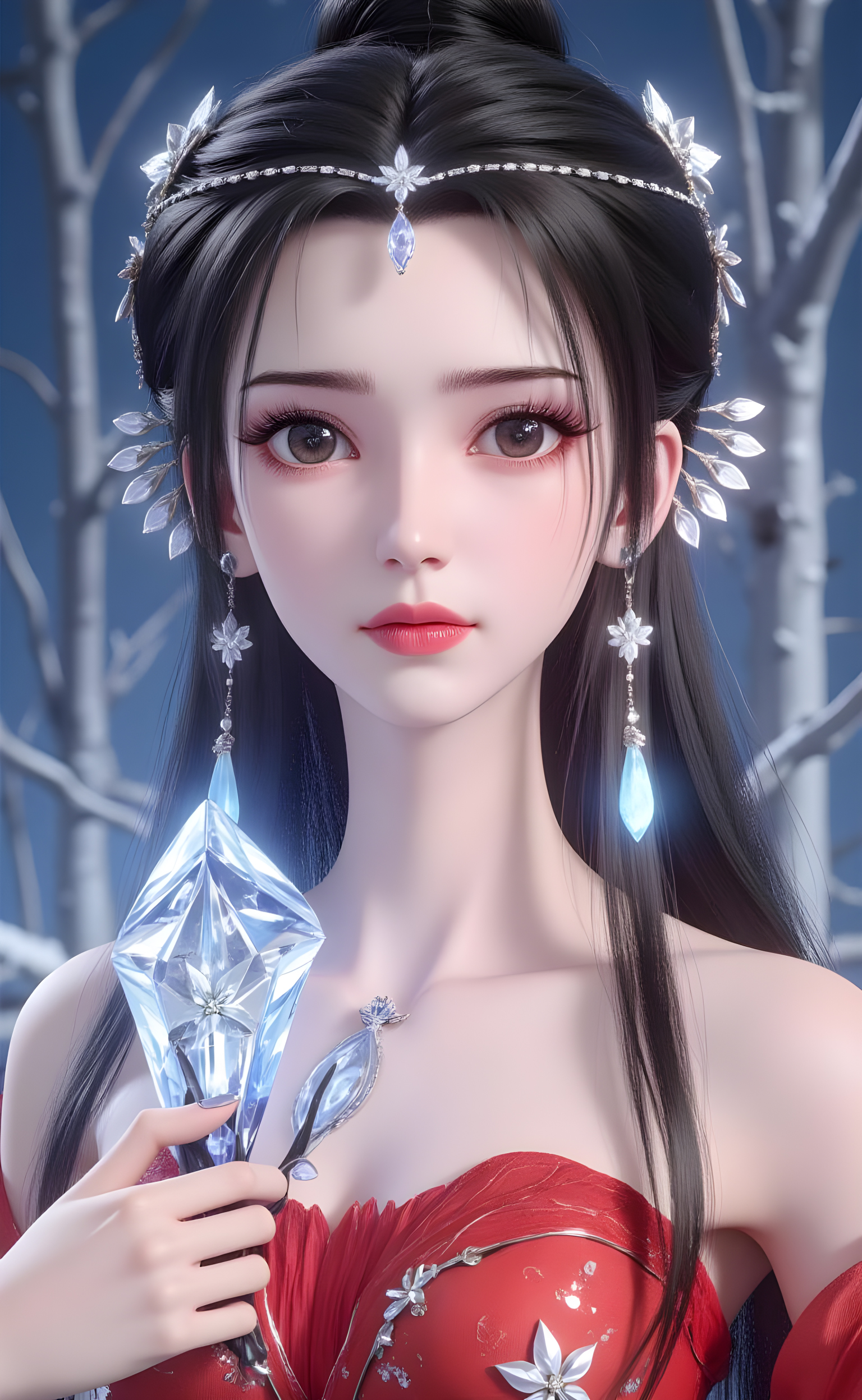 国漫女神李慕婉AI绘画壁纸：此生有你，无怨无悔！