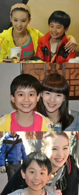 金晨和小时候的胡先煦合照，感觉演员之间的关系也很奇妙，金晨和胡先煦也挺有缘的，能