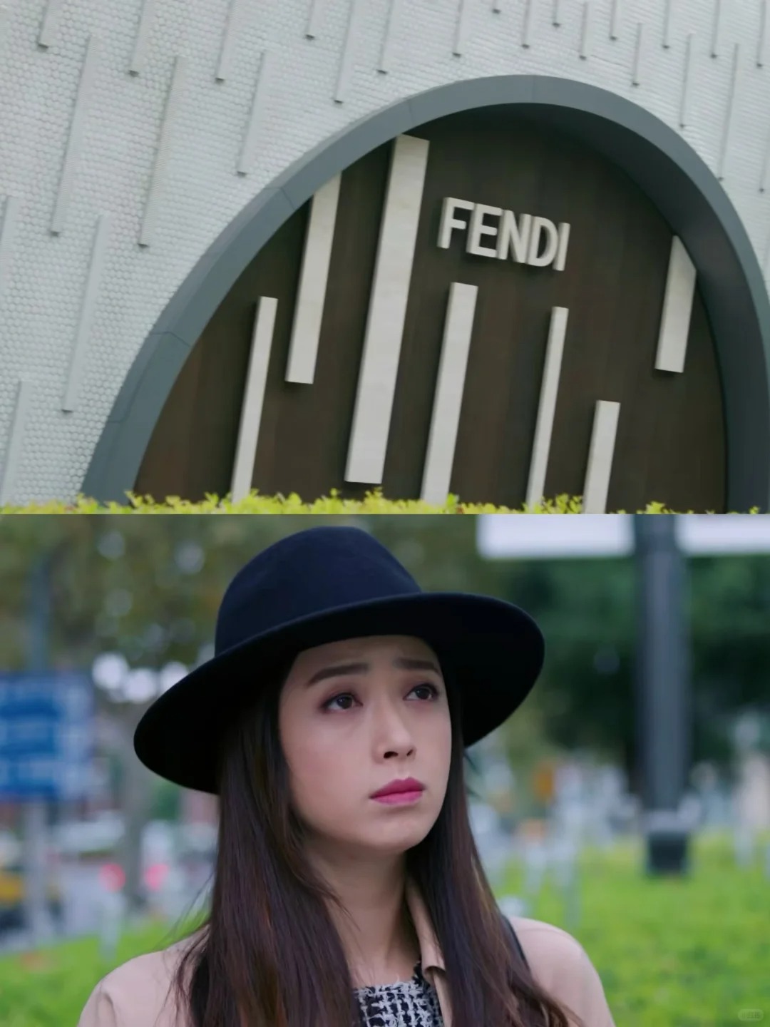 大美女望着芬迪，只能卖掉购物卡
樊姐这身穿搭确实很美，卡其色风衣配黑色长裙，脸又